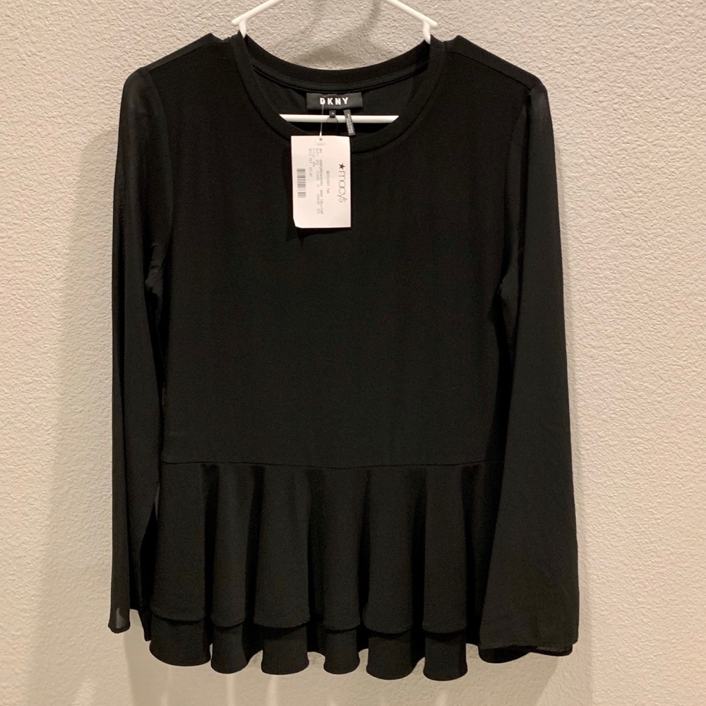 New DKNY Peplum Blouse size S